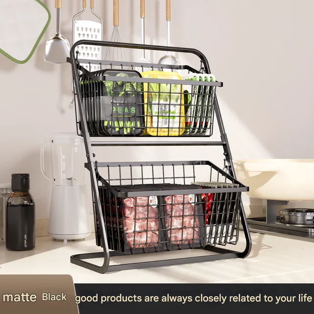 Black Multi-Layer Vegetable Rack 5