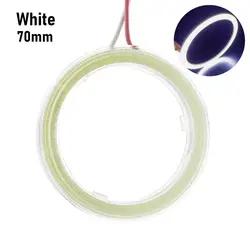 COB LED Headlight Angel Eyes Halo Ring Lamp - Motorcycle Decorative Daytime Running Fog Light, 12V (1Pcs white 70mm)