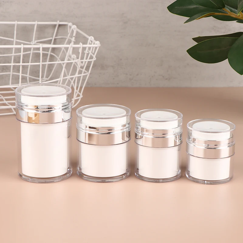 Airless Empty Pump Jar Refillable Creams Gels Lotions Dispenser Travel Leak Proof Cosmetic Container Moisturizer Vacuum Bottle