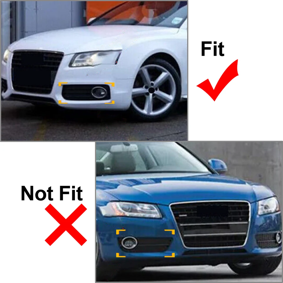 Rejilla De Ventilación Panal Para Audi A5/S5/RS5 B8 (2008-2012) - Para Faros Antiniebla, Negro, ABS