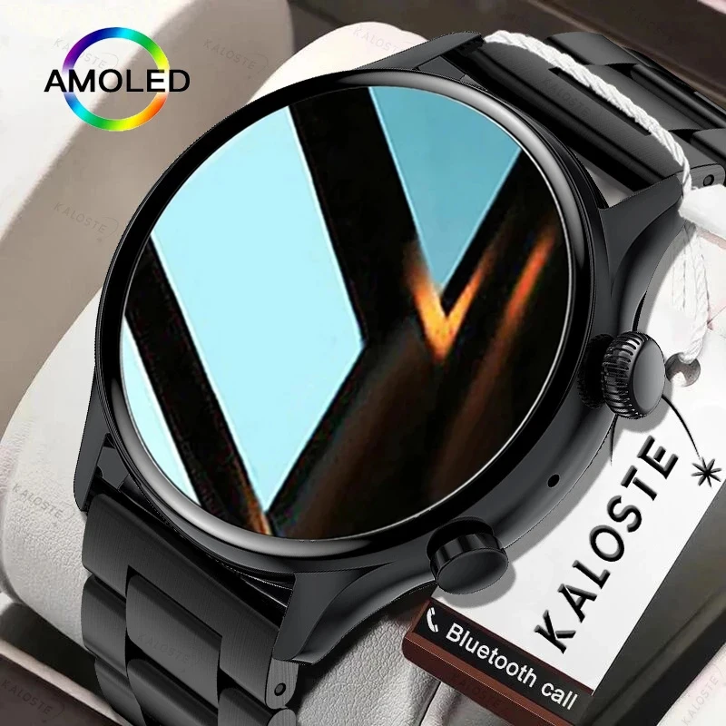 

Top 2022 New NFC Men Smart Watch AMOLED 390*390 HD Screen Always Display IP68 Waterproof Bluetooth Call SmartWatch For Android