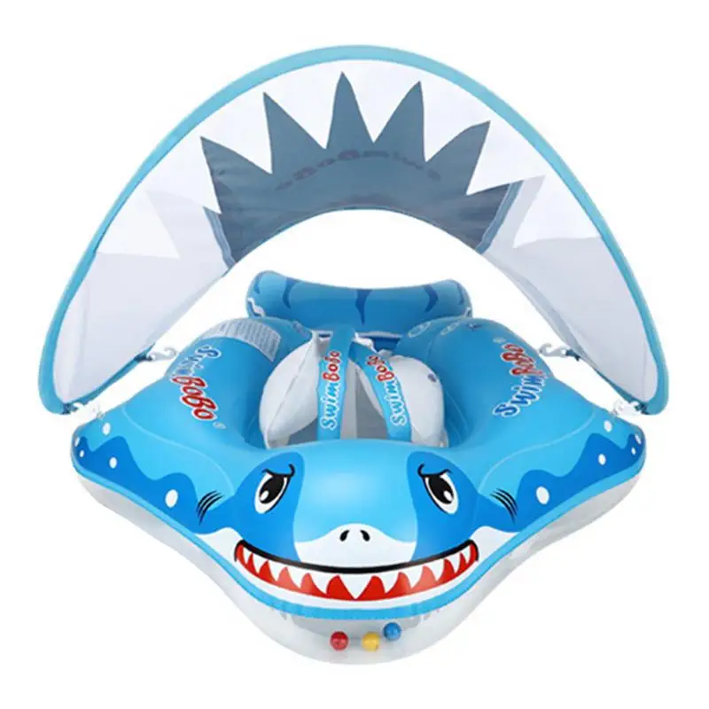 

Sunshade Baby Swimming Ring Baby Swimming Ring Floats With PVC Material Sharks Shape Infant Pool Float For Kids Aged 3-36 Months