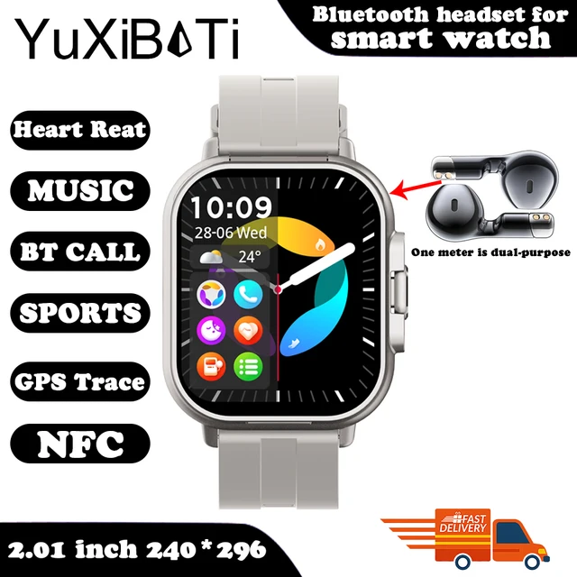 2024 Smart Watch 2 in 1 With Earphone Smartwatch Bluetooth Call Men Watch GPS Track Heart Rate Monitor Play Music SmartWatch 14