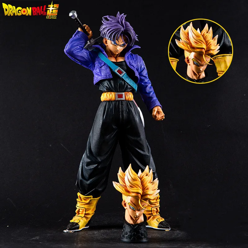 43cm Dragon Ball MRC Trunks Future Warrior Super Saiyan Double Headed Oversized Statue Figure