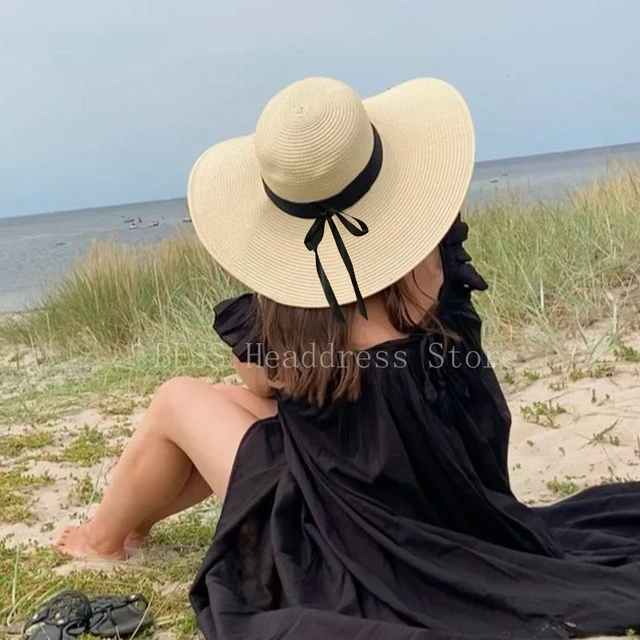 Floppy Straw Hat Large Brim Sun Hat Women Summer Beach Cap Big Foldable  Fedora Hats : : Clothing, Shoes & Accessories