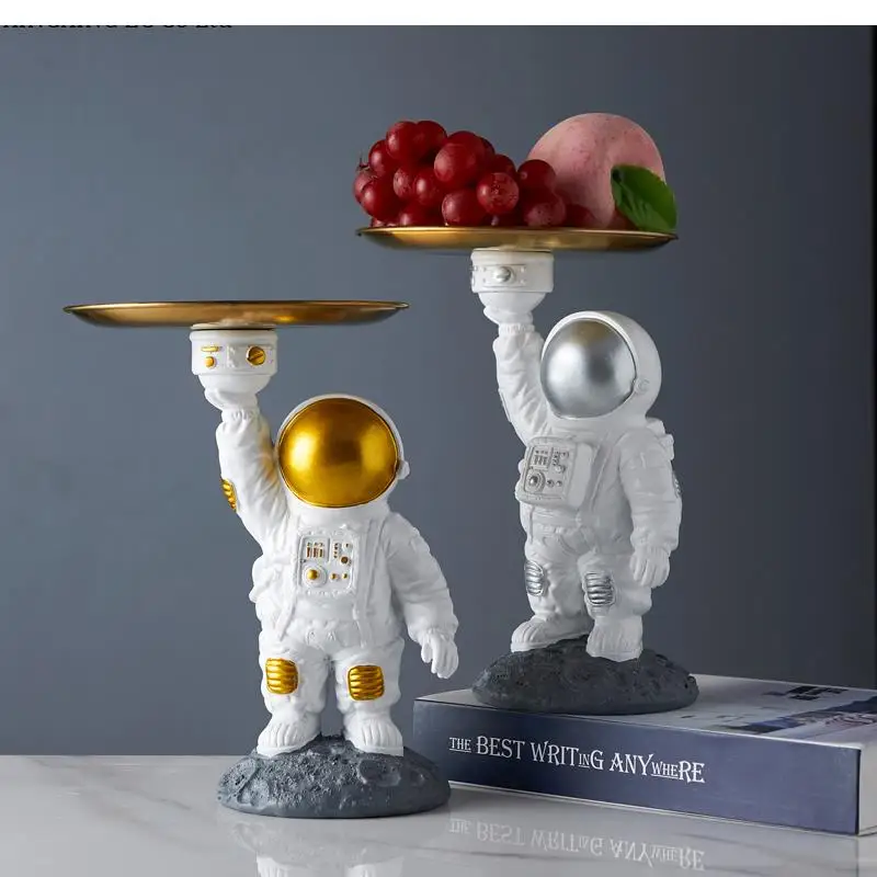 

Light Luxury Tray Fruit Tray Nordic Snack Tray Home Living Room Fruit Tray Creative Astronaut Spaceman Fruit Tray Decoration