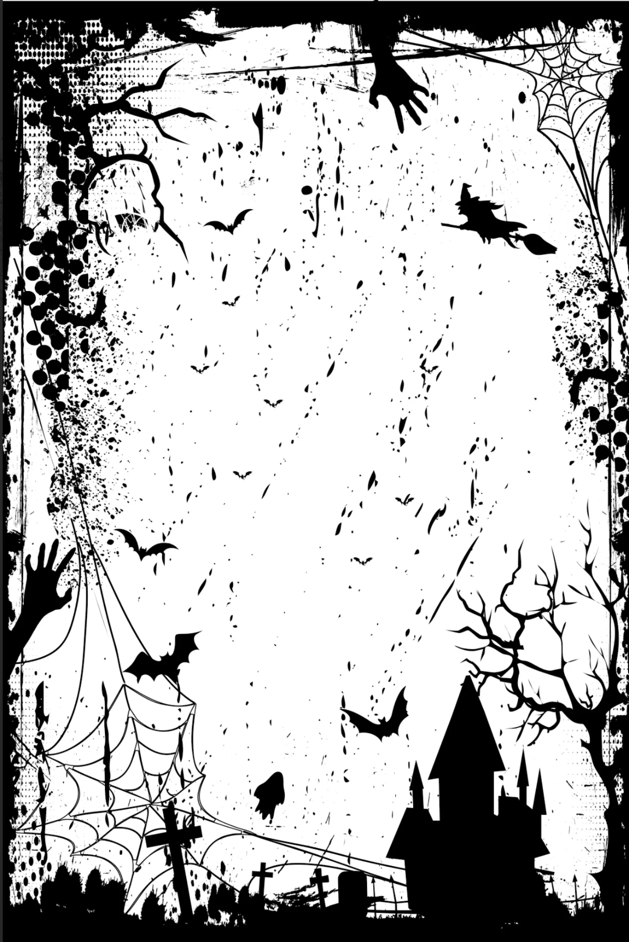 Hying Halloween Pumpkins Bats Clear Stamps for Card Making, Halloween Dead  Trees Background Rubber Stamps Blood Castle Transparent Stamp Seal for