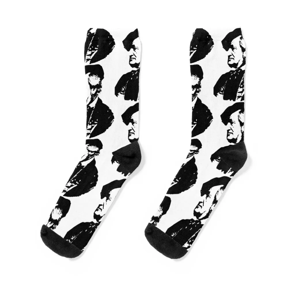 Portrait of Richard Wagner Socks Stockings floral Argentina funny gift Girl'S Socks Men's