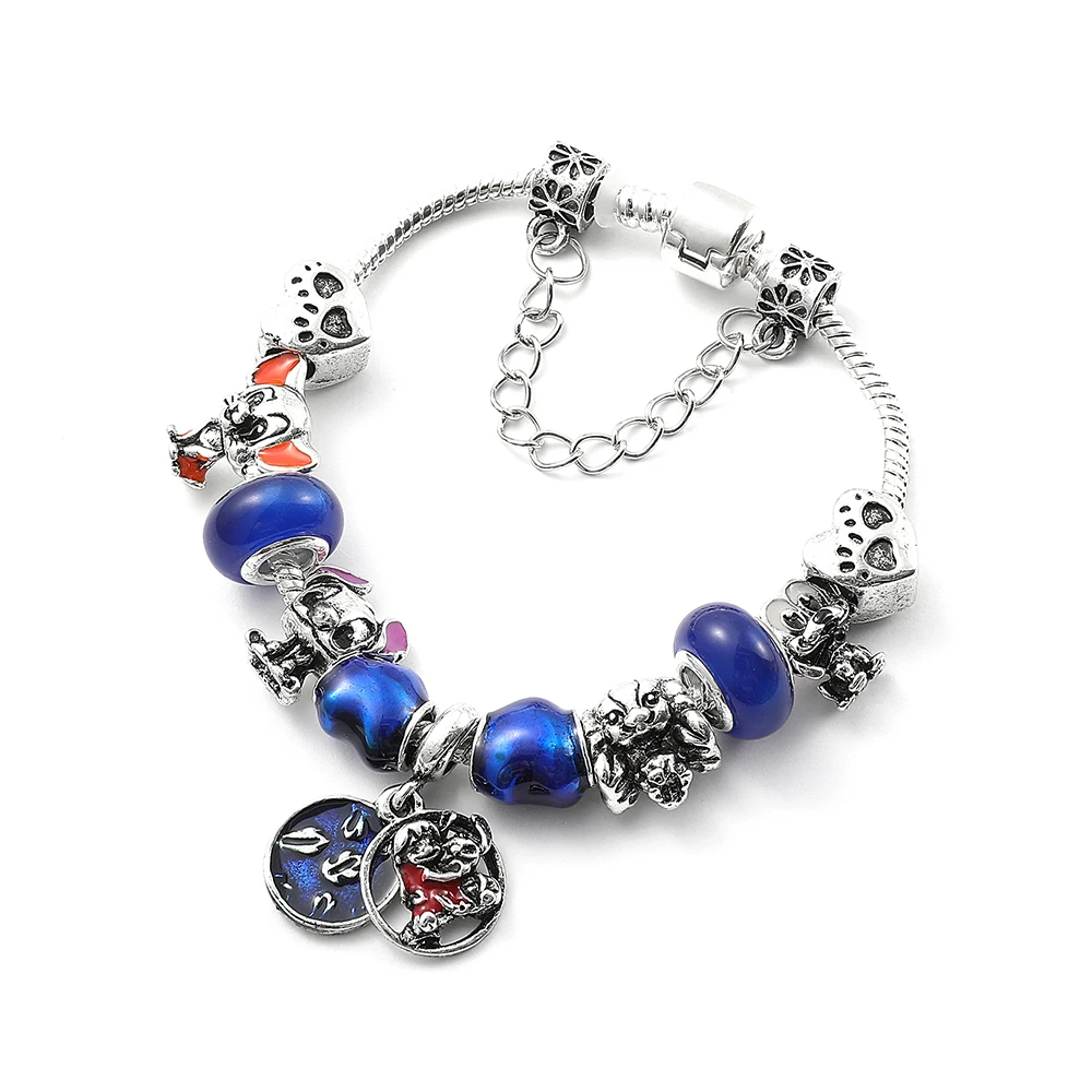 Disney Stitch ispirato braccialetto Cartoon Lilo & Stitch fai da te punto  ciondolo perline di cristallo braccialetto braccialetto per le donne  gioielli regali - AliExpress
