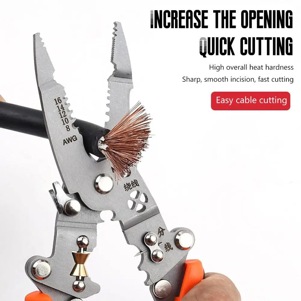 12 In1 Foldable Wire Stripping Pliers Multifunctional Universal Crimper For Wire Peeling Cutting Dividing Electrical Pliers Tool 5