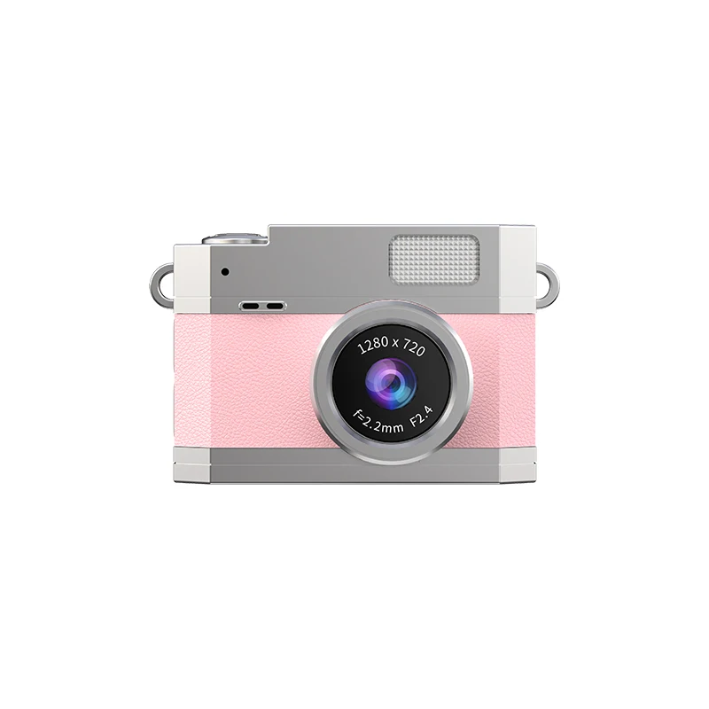 Compact Retro-Style Mini Digital Camera with Flip Selfie Screen and LED Fill Light