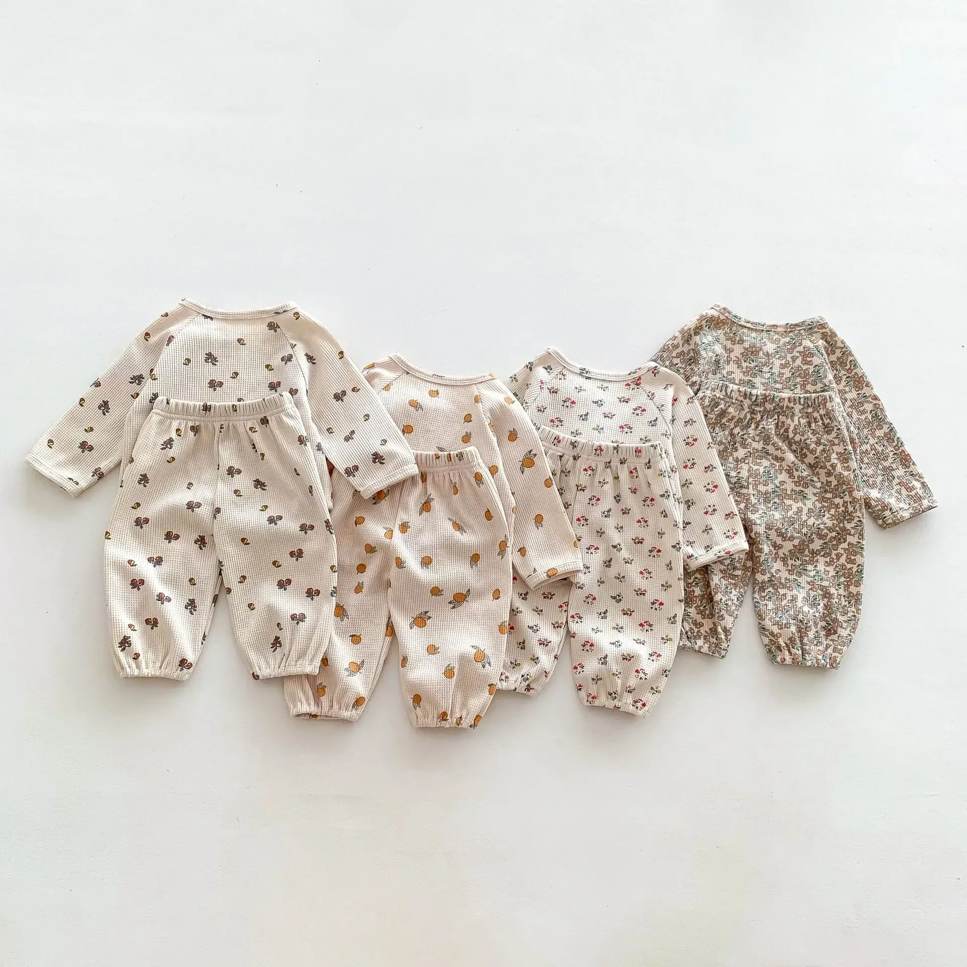 Autumn Baby Homewear Set Newborn Cotton Sleepsuit Infant Girl Boy Long Sleeve Tops and Pants Two Piece Outfits Toddler Clothes
