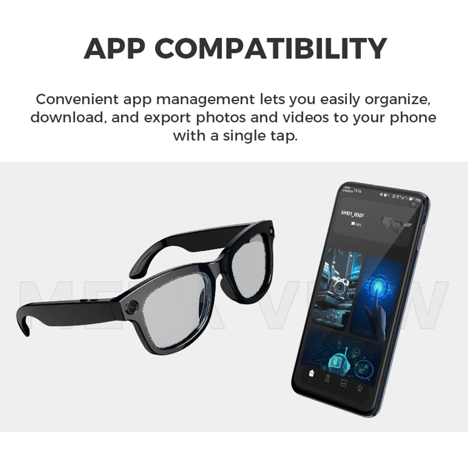 Smart Camera Glasses 5MP 1080P HD Camera 26 Languages Translation Music Playback Phone Calls AI Smart Glasses Bluetooth Glasses