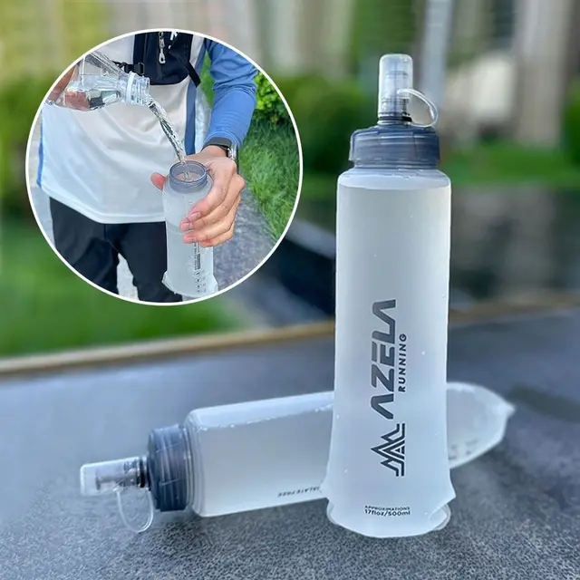 250/500ml Summer Folding Sport Water Bottle Lightweight Running Water Cup Portable Camping Soft Water Bag Outdoors 5