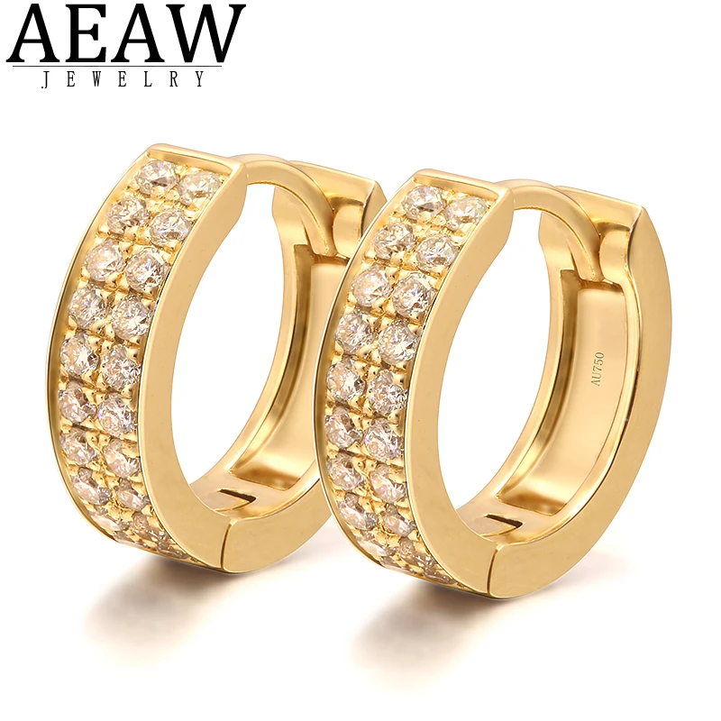 

CVD HPHT Lab Grown Diamond Earring Drop Hoop Earring for Women Total 1.14ct in 18K Yellow Gold Wholesale