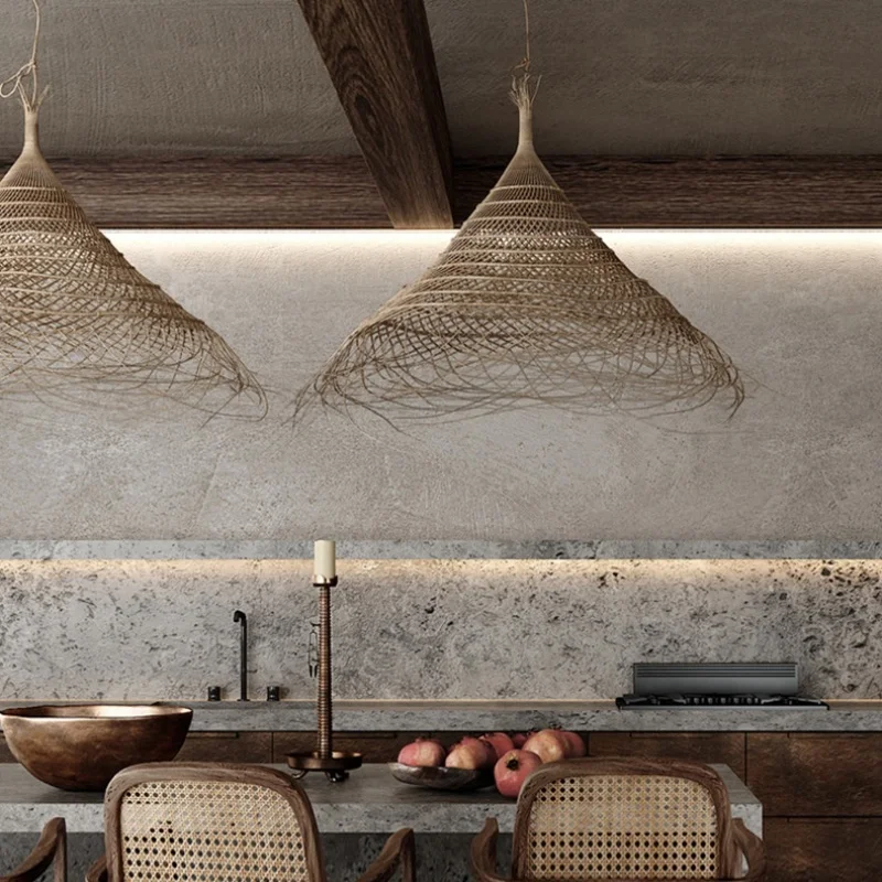 Wabi Sabi Latten LED 펜던트 조명, 일본 스타일 금속 식당 걸이식 ..