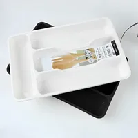 Tableware Organizer Cutlery Storage Tray Knife Block Holder Spoon Fork Separation Box Kitchen Drawer Plastic Container Cabinet 2