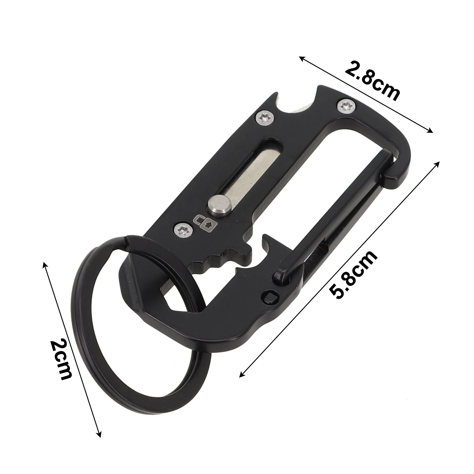 

Black Ruler Bottle Opener Keychain Outdoor Carry Camping Bottle Opener Wrench Durable Stainless Steel Exquisite
