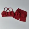 Seamless Yoga Shorts Set Yoga Women's Fitness Tight Bra Top Vest Gym Set Elastic Hip Lifting Gym Shorts Sports 2pcs Workout Suit