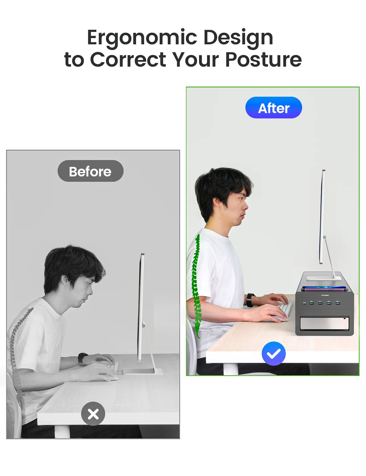 vaydeer ZG9S03 モニター台　ドッキングステーション　USB ハブ vaydeer ZG9S03 モニター台 ドッキングステーション USB ハブ