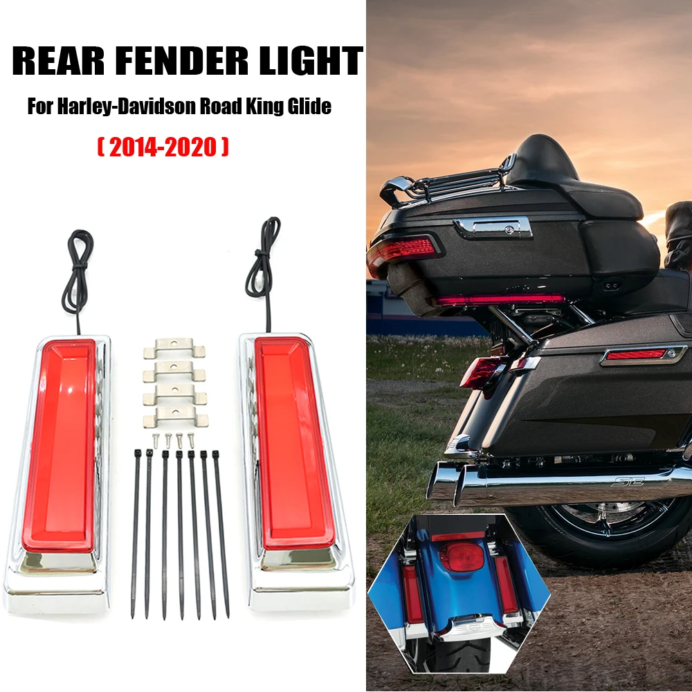 

For Harley Davidson Road King Glide 2014-2020 Motorcycle Daytime Running Lighting Rear Fender LED Brake Tail Light