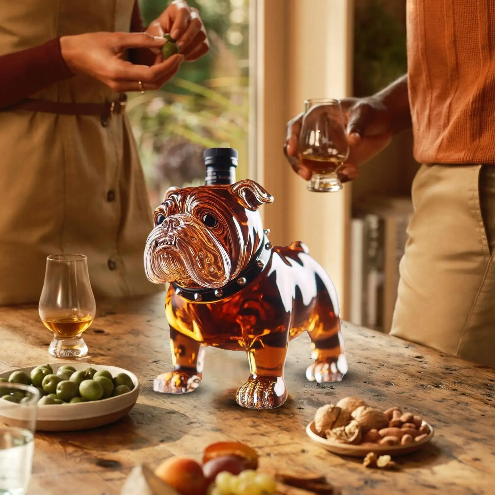Whiskey Bottle Dog Collectible Liquor Decanter Alcohol Decanter for Restaurants Shelves Collectible Liquor Bottle French Bulldog