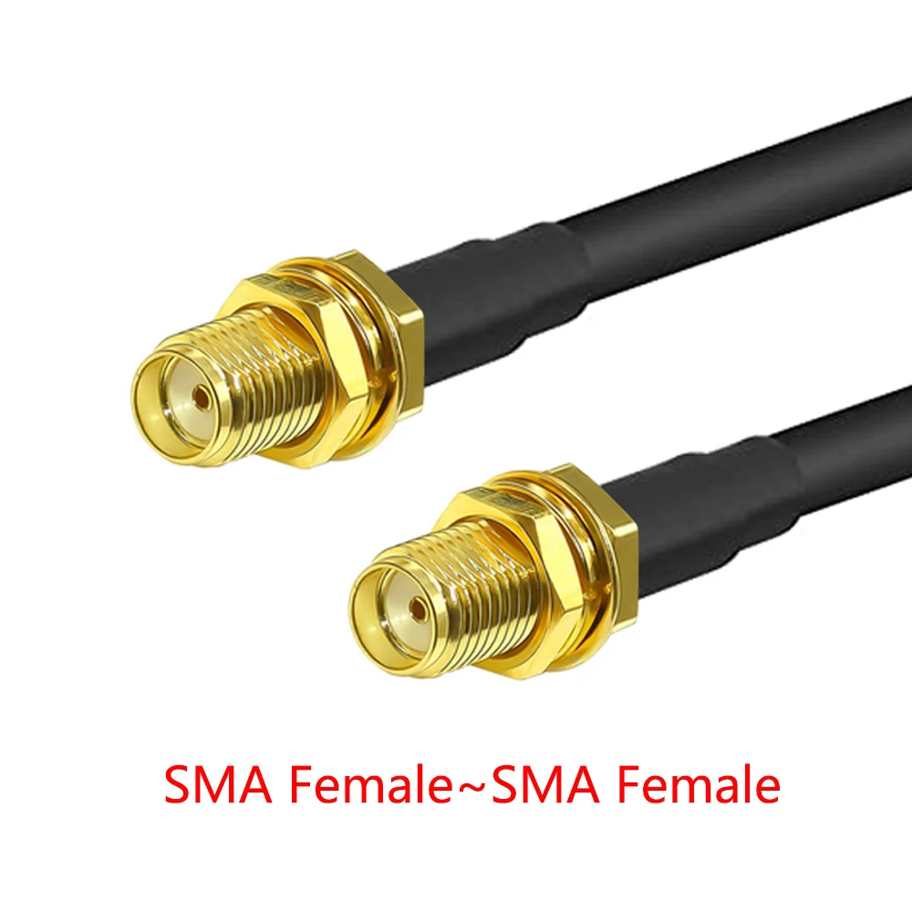 SMA-Stecker auf SMA-Buchse RG58 50 Ohm Kabel Koaxial-Verlängerungsstecker RPSMA-Stecker Jack rechtwinklig Crimp Messing RF – Detail 11