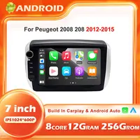 Автомобильный радиоприемник для Peugeot 2008 208 2012-2015, беспроводной CarPlay Android 16, автомобильные интеллектуальные системы, GPS-навигация, авторадио, инструменты