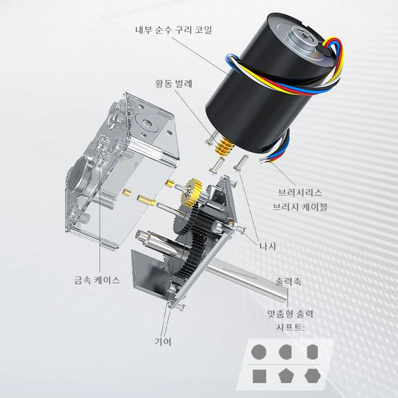 5840 3650 터빈 웜 감속 모터, 12V, 24V, 단일 장축, 전진 및 후진 속도 조절 가능, 6RPM 470RP 브러시리스 모터
