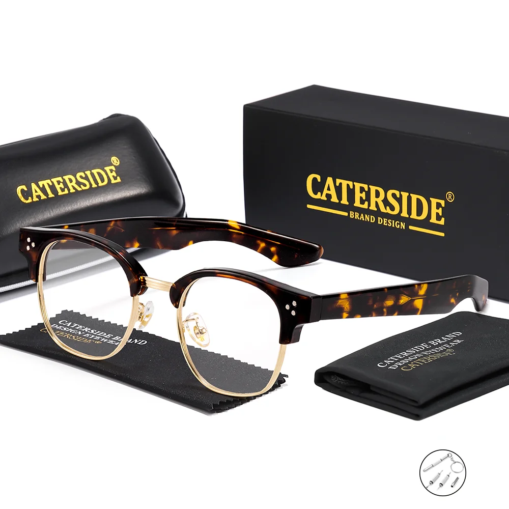 CATERSIDE Unisex-Optikbrille, maßgeschneiderte runde Gläser mit Brechungsindex 1,56, verschreibungspflichtige Brillen, klassische modische Lesebrille – Detail 11