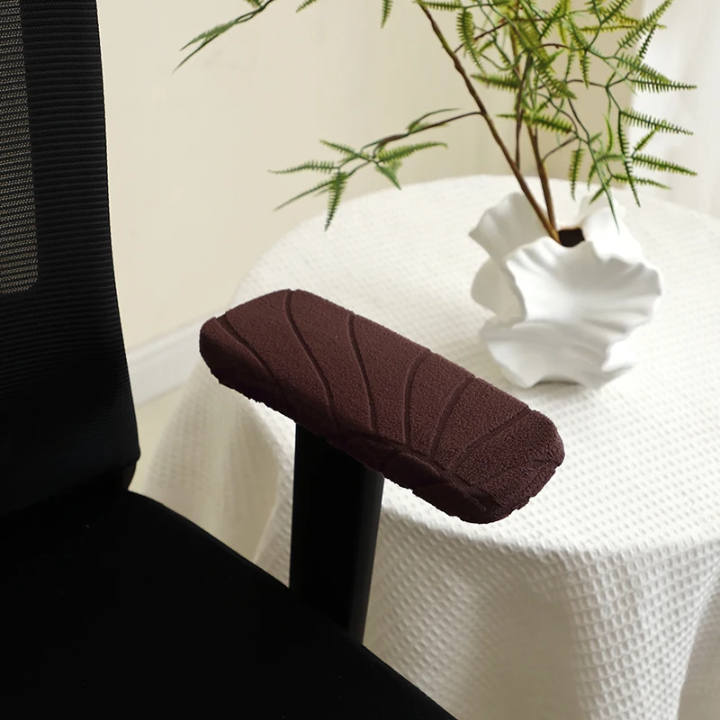 2 Teile/satz Elastische Bürostuhl Armlehne Abdeckungen Jacquard Rotierenden Chalr Arm Schutz Einfarbig Armchalr Abdeckungen für Office Home – Detail 13