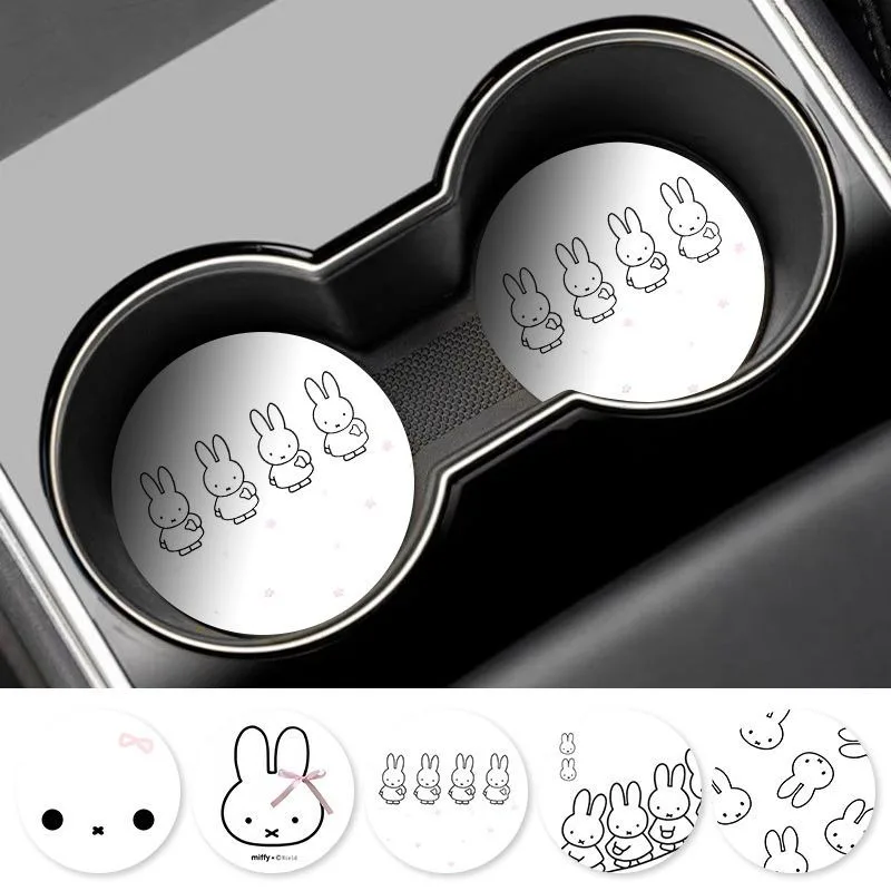 Miffy Rabbit Print Cute Coaster - Exquisite, Fashionable, Non-Slip Car Decoration