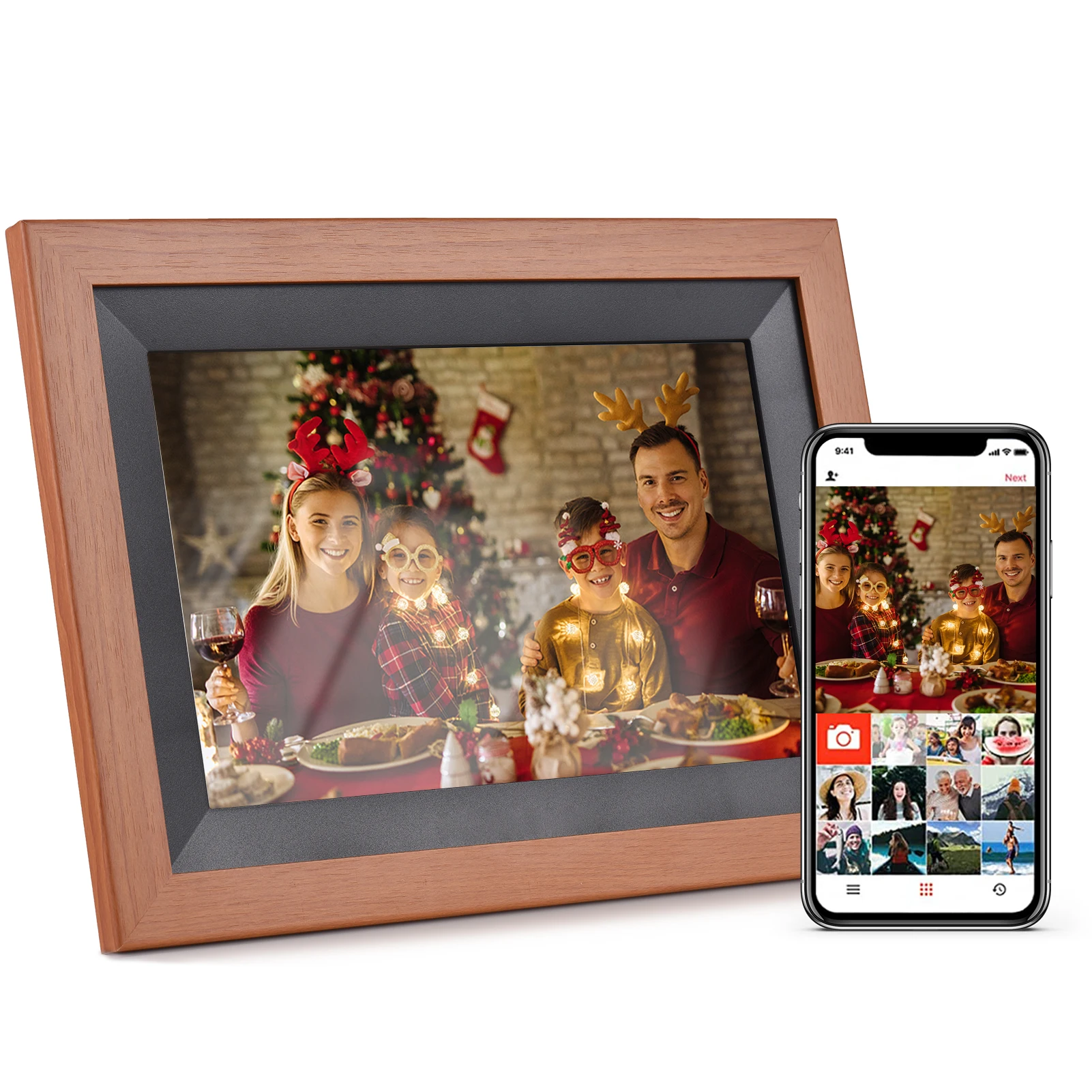Andoer 10.1 Inch WiFi Digital Photo Frame Cloud Digital Picture Frame 1280*800 IPS Screen Touch Control 16GB Storage