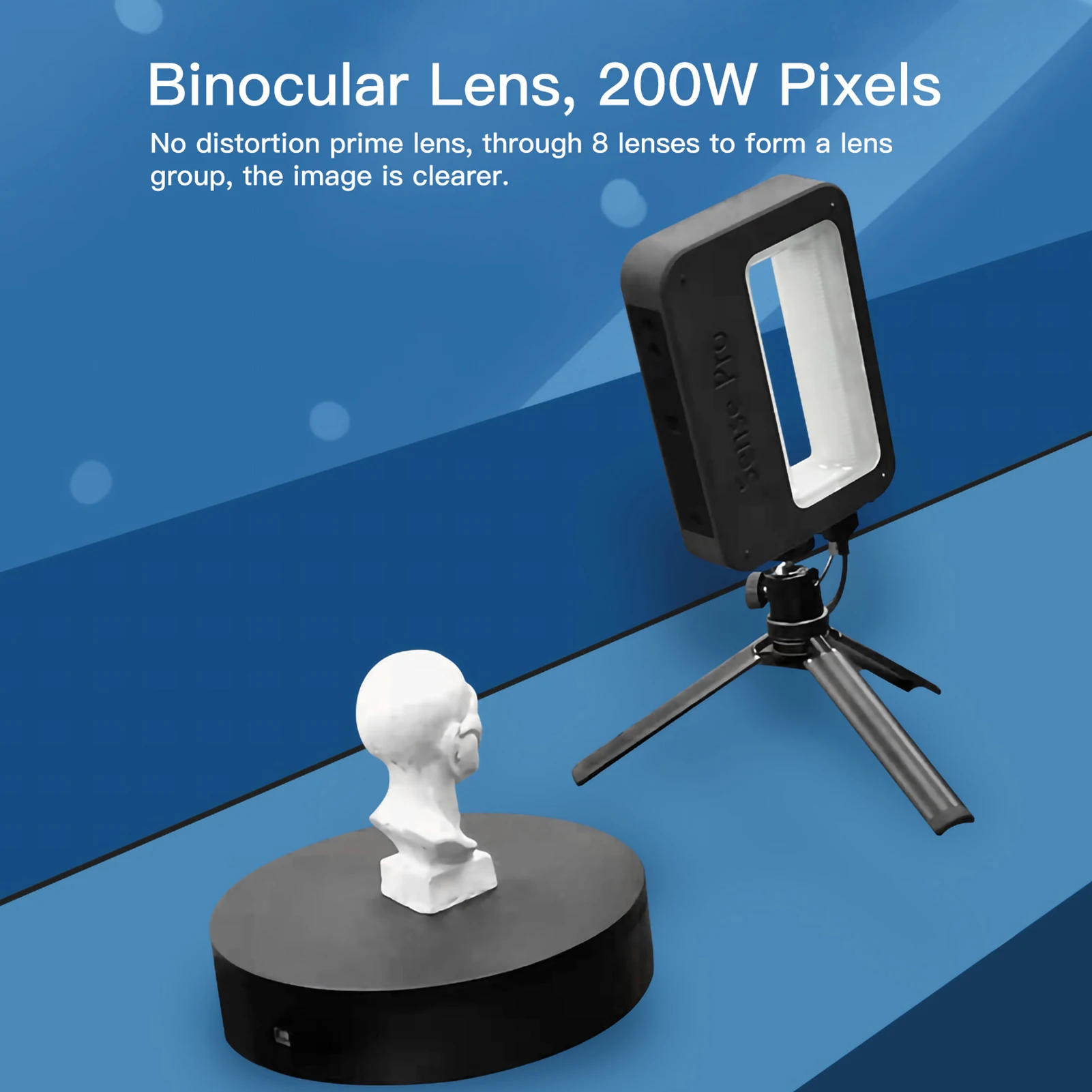 Sense Pro 휴대용 모바일 3D 모델링 스캐너, 고정밀 정확도, 0.3mm 지지대 OBJ, STL, PLY 출력