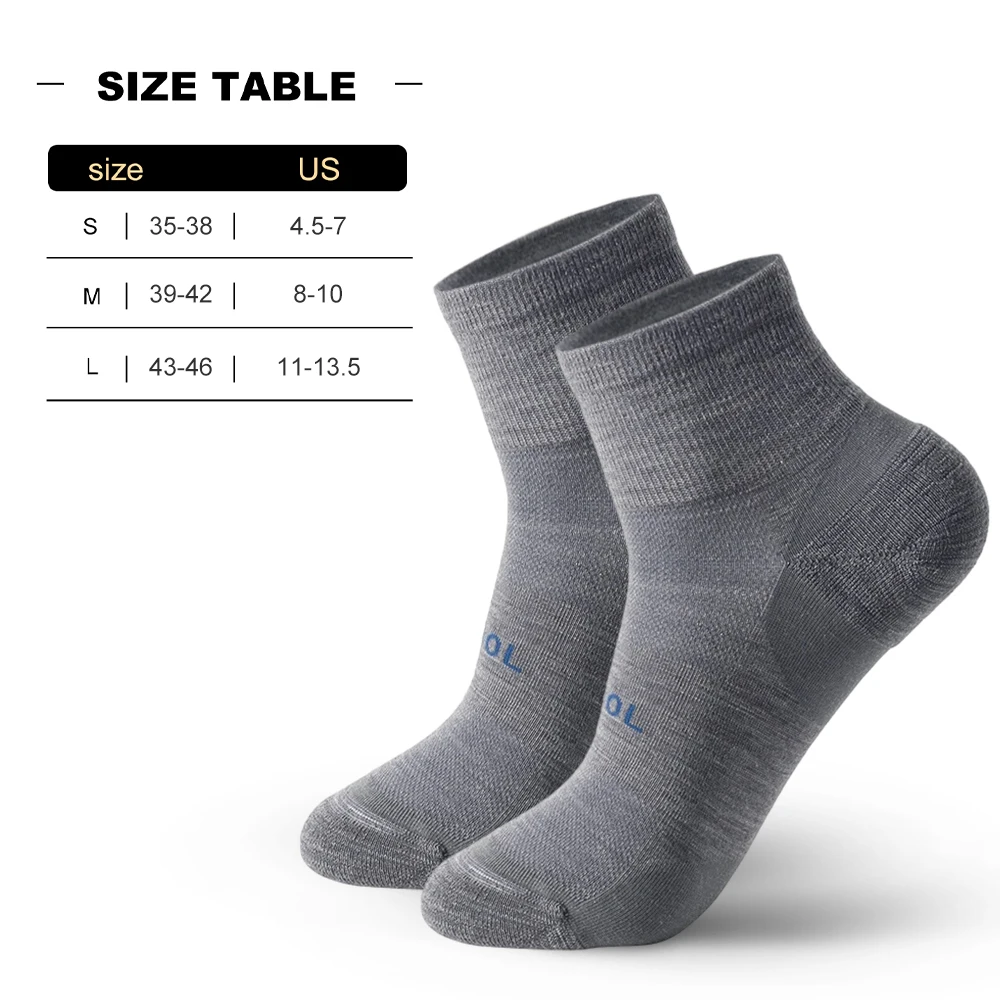WRELS Men's Compression Socks Men Merino Wool Black Ankle Cotton Socks Herren Socken Basketball Sports Compression Sock for Man