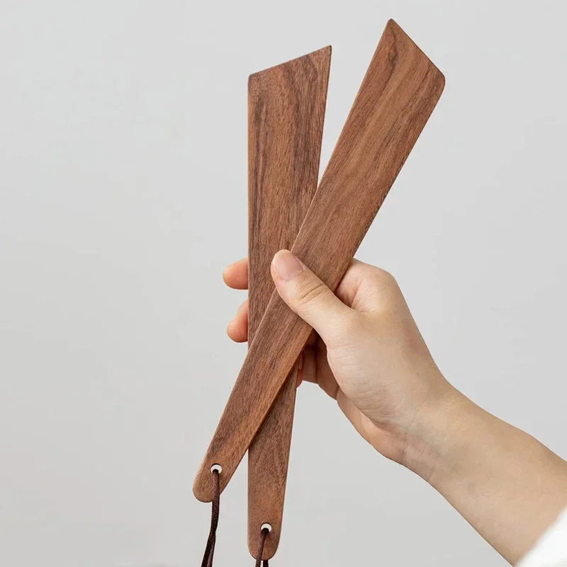 Small Teak Wood Spatula Wooden Kitchen Cooking Spatula Multi-Use Cooking Utensils Egg Turner Portable for Outdoor BBQ Camping