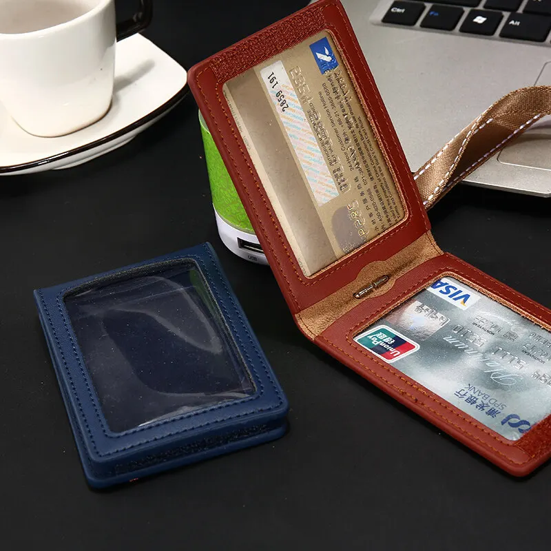  가죽 배지 거치대 비즈니스 워크 카드 넥 스트랩 랜야드, ID 가슴 카드, 이름표 케이스, 사무용품, 신제품