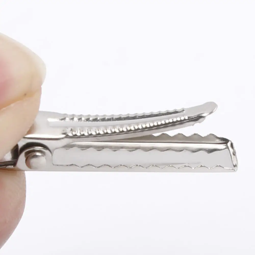 Hair Clips Silver Flat Metal Single Prong Alligator Hair Clips Barrette Hairpins For Bows DIY Accessories 50Pcs hair clips,hair accessories