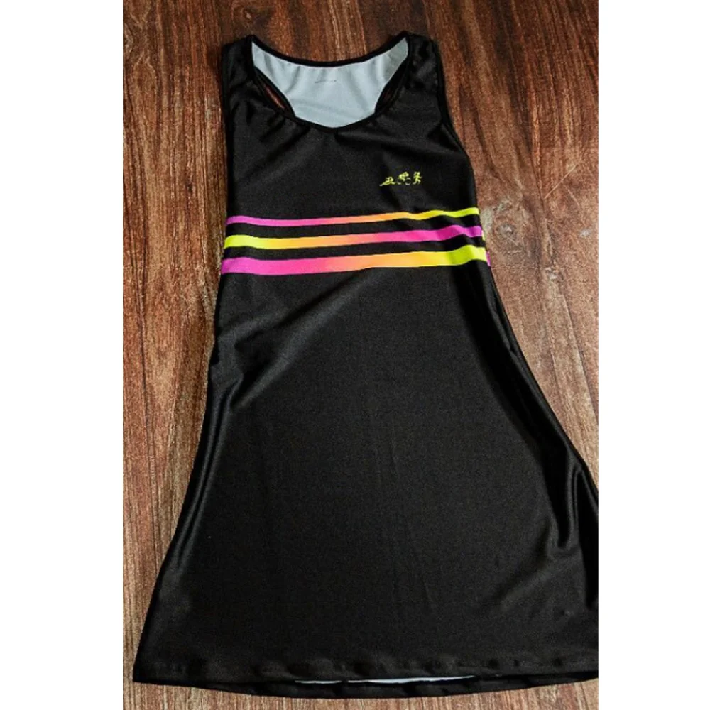Woman Tennis Dress Sports Dress Ladies Badminton Dress Sport Skirt Gym Workout Rainbow Gradient