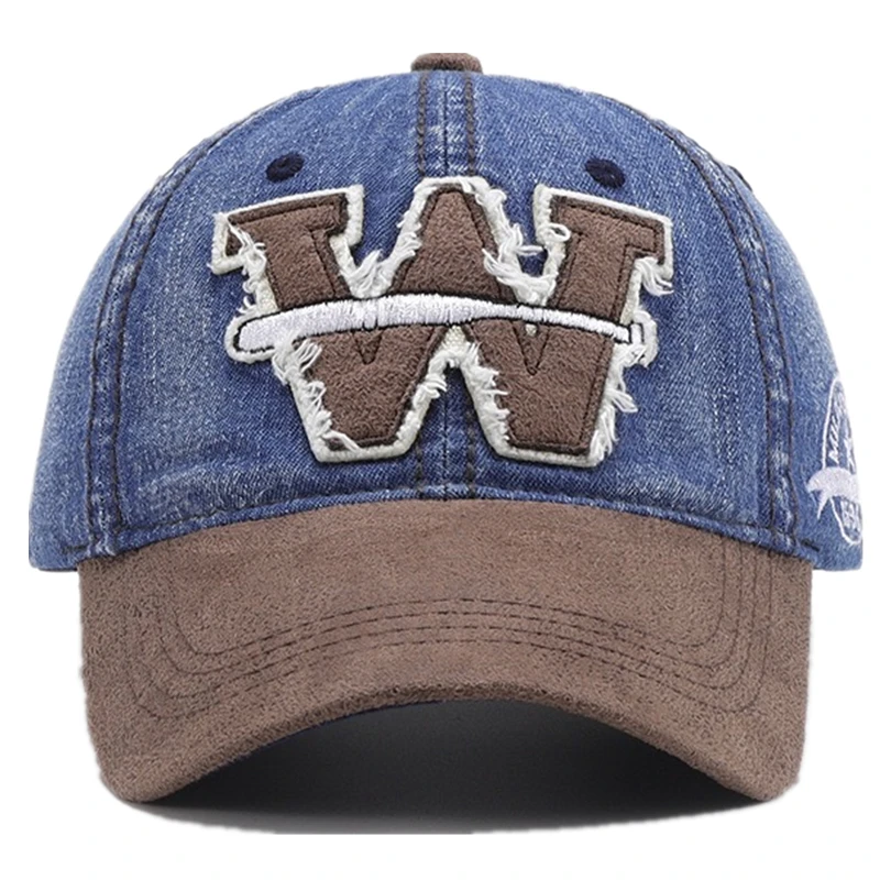 Hot Sale Unisex Washed Cotton Baseball Cap W Letter Embroidery Outdoor Casual Classic Hat for Women And Men