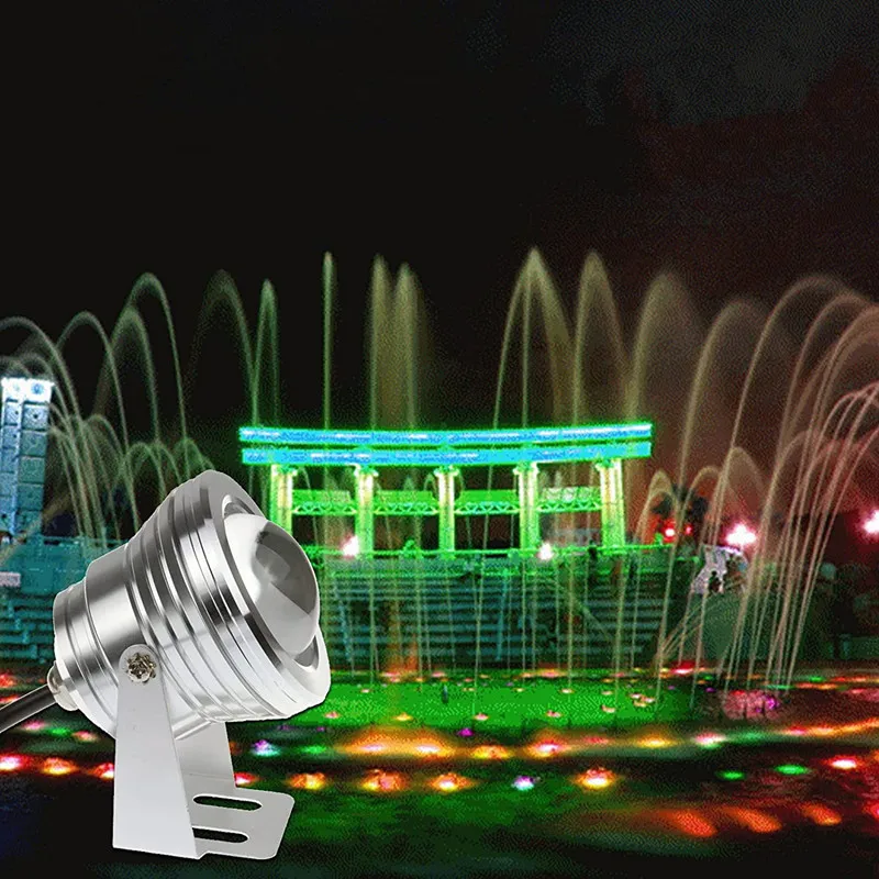 

12V 10W RGB Led Underwater Light Waterproof IP68 Fountain Pool Lamp Lights 16 Color Change + 24key IR Remote Controller