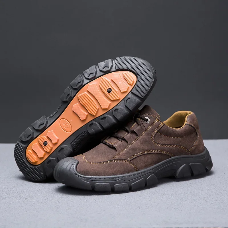 Mens Shoes Men Shoes Casual Fashion Sneakers Outdoor Sport Hiking Shoes Non Slip Leather Walking Flats Lace Up Comfort Oxfords