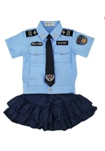 Costume d'officier de Police pour enfants, ensemble de Cosplay, v&ecirc;tements journ&eacute;e pour enfants
