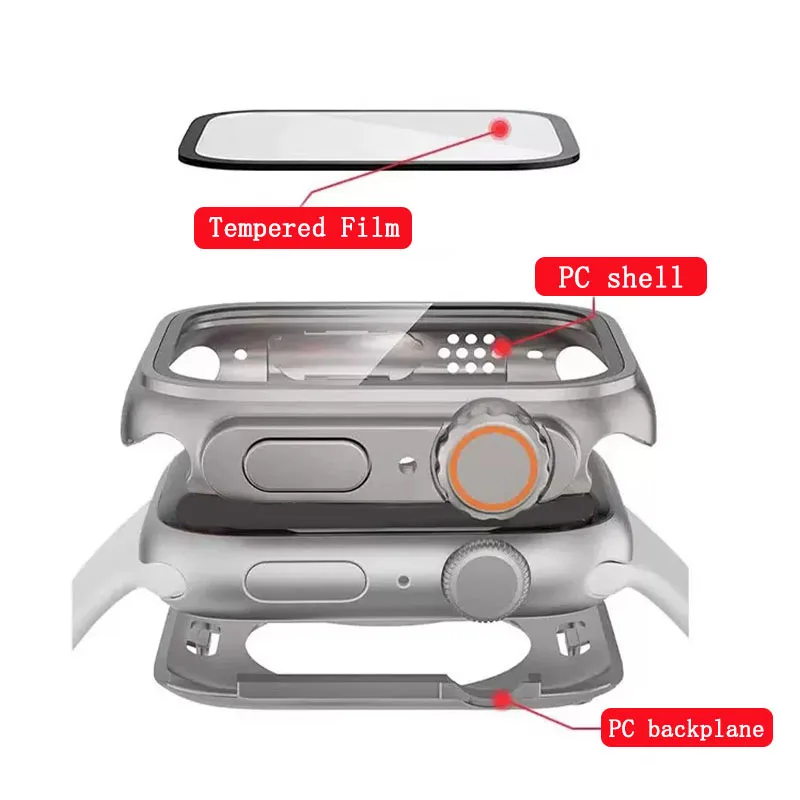 Premium Hard PC Screen Protector Case for Apple Watch - Front and Rear Bumper Cover