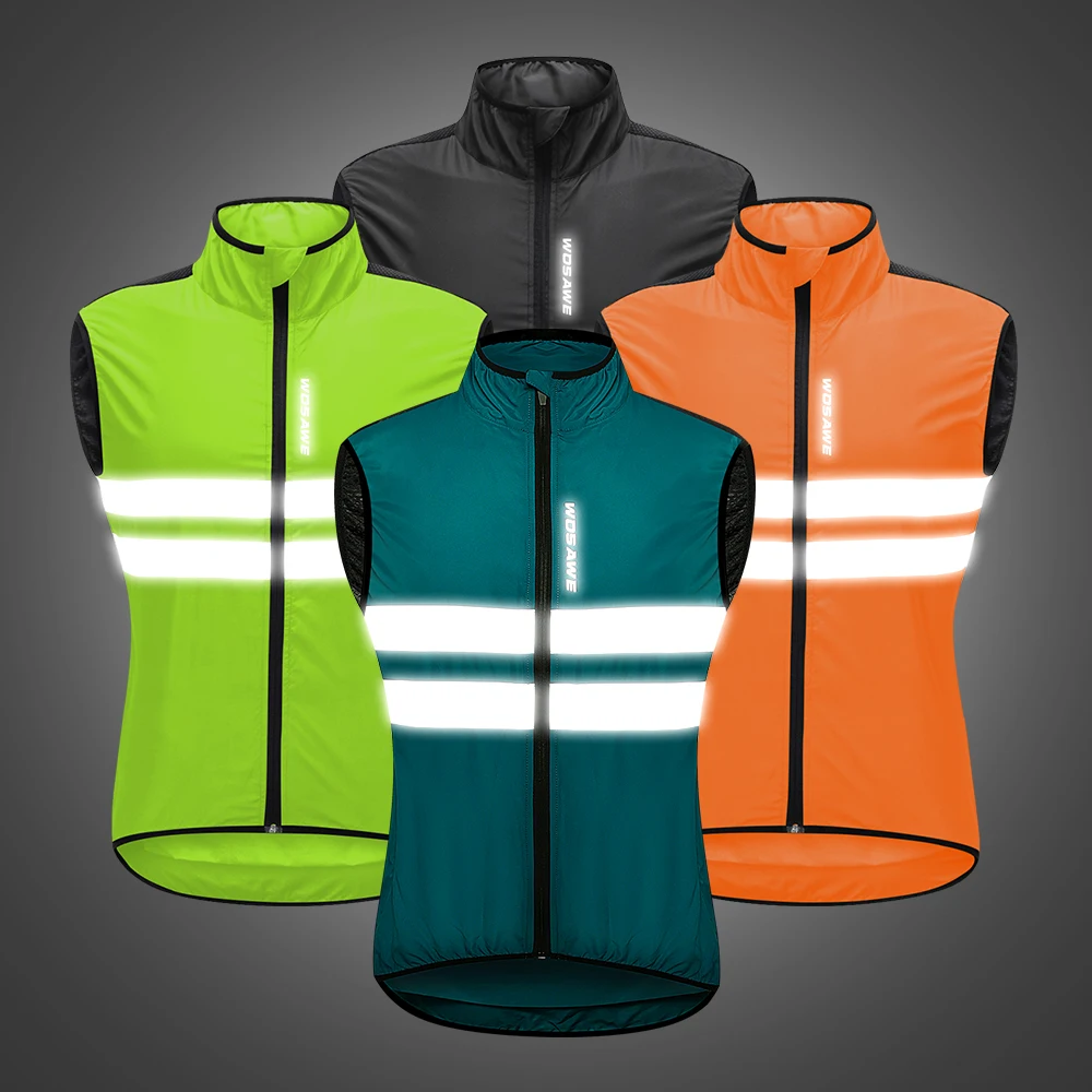 [On Sale] WOSAWE Men's Cycling Jacket Windbreaker Lightweight Reflective Jacket for Men Women Running MTB Bicycle Jersey