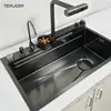 Waterfall Kitchen Sink Pull Out Waterfall Water Tap Smart Kitchen Sink Multifunction Kitchen Faucets Novel Kitchen Accessorie 2