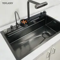 Waterfall Kitchen Sink Pull Out Waterfall Water Tap Smart Kitchen Sink Multifunction Kitchen Faucets Novel Kitchen Accessorie 2
