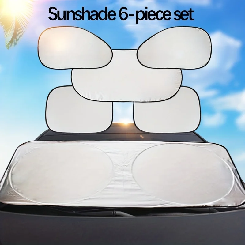 6-Pack Windshield Sunshades – UV & Heat Insulation Protection Against Sunlight for Cars