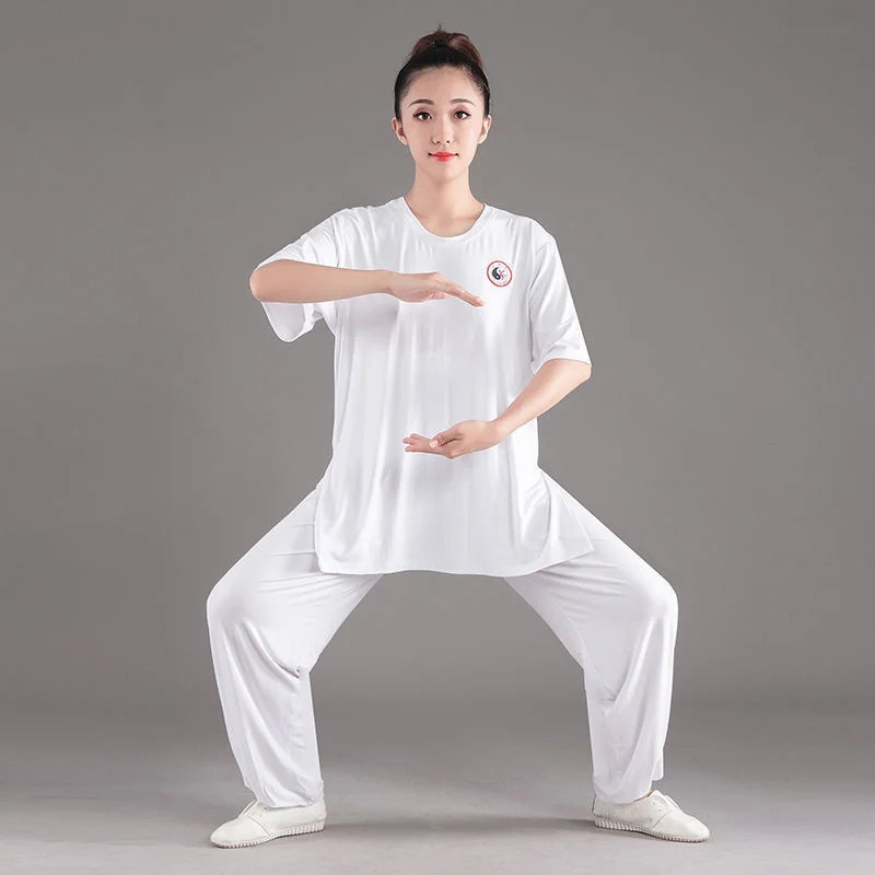 Tai chi clothing Chinese women suit Chinese Style Tai Chi Suit Men Women Spring Summer Performance Suit Middle-aged Old Practice Martial Arts Dress Kung Fu Uniform