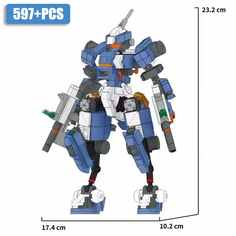 thumbnail image 1 of Kits de modelos de mechas de guerra de ciudad MOC, bloques de construcción de guerreros Mechs, ladrillos de robots técnicos DIY, juguetes para niños, regalos, 1 of 5